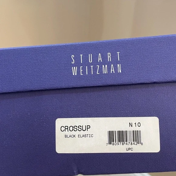 Stuart Weitzman Crossup Black Elastic- Narrow Width - Picture 5 of 7